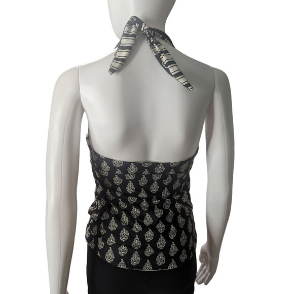 Unbranded Reversible Women's Tankini, Black Motif and Striped Print sz S - Picture 4 of 9